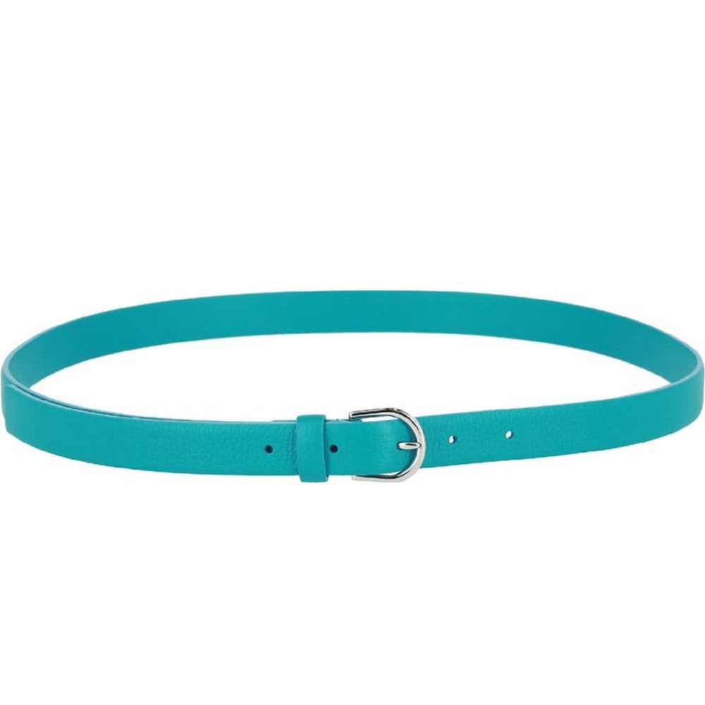 Downhill dyed blue leather belt